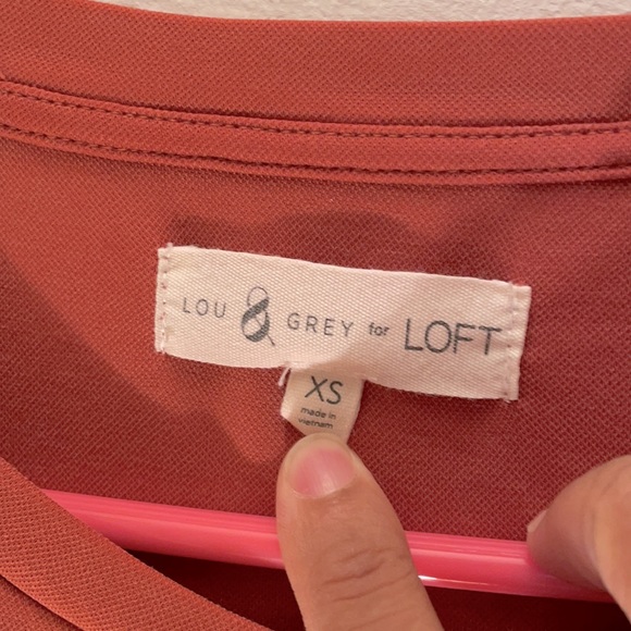Lou & Grey for LOFT Rust Tie Knot Shirt Sz XS - Picture 4 of 5